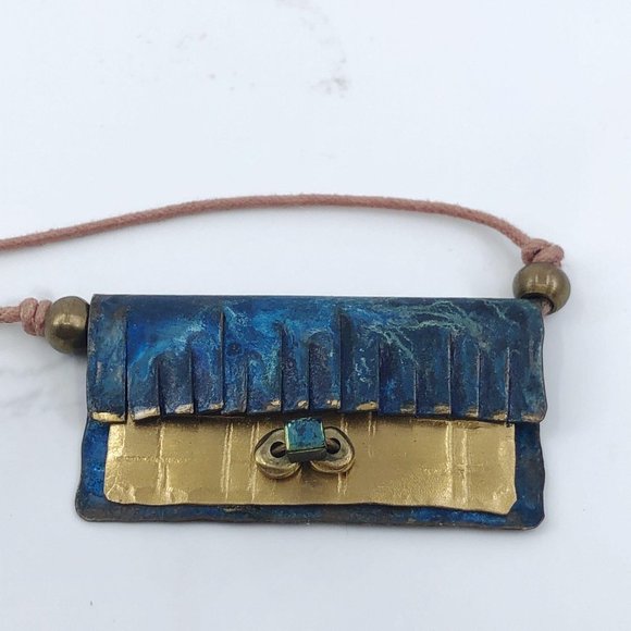 Artisan Hand Made Copper and Brass Necklace - Picture 1 of 13